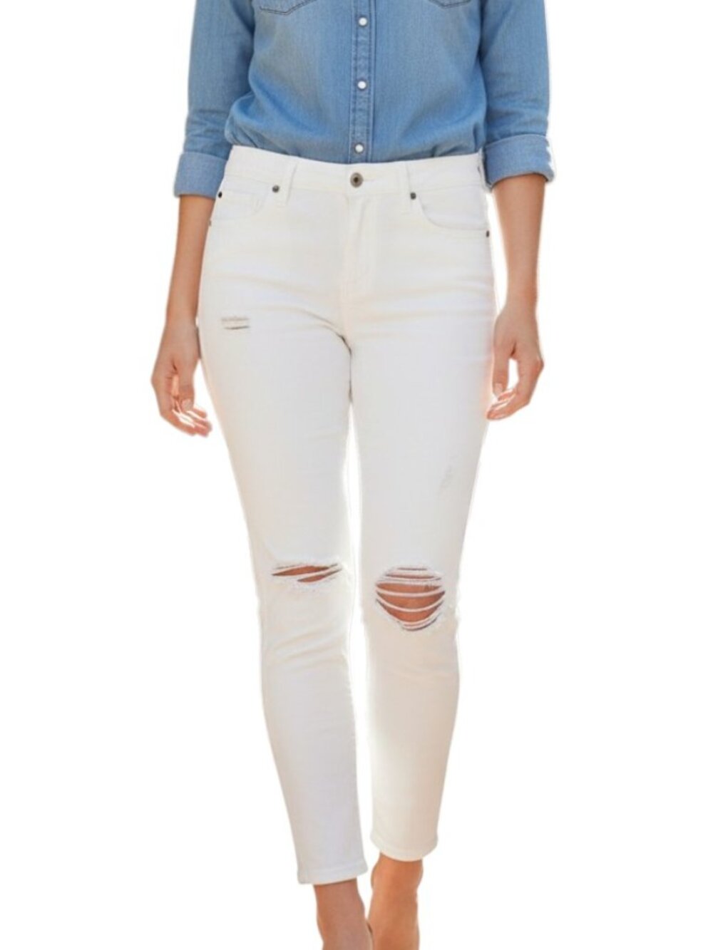 Polo Ralph Lauren Astor Slim Boyfriend Distressed White Jeans Sz. 29